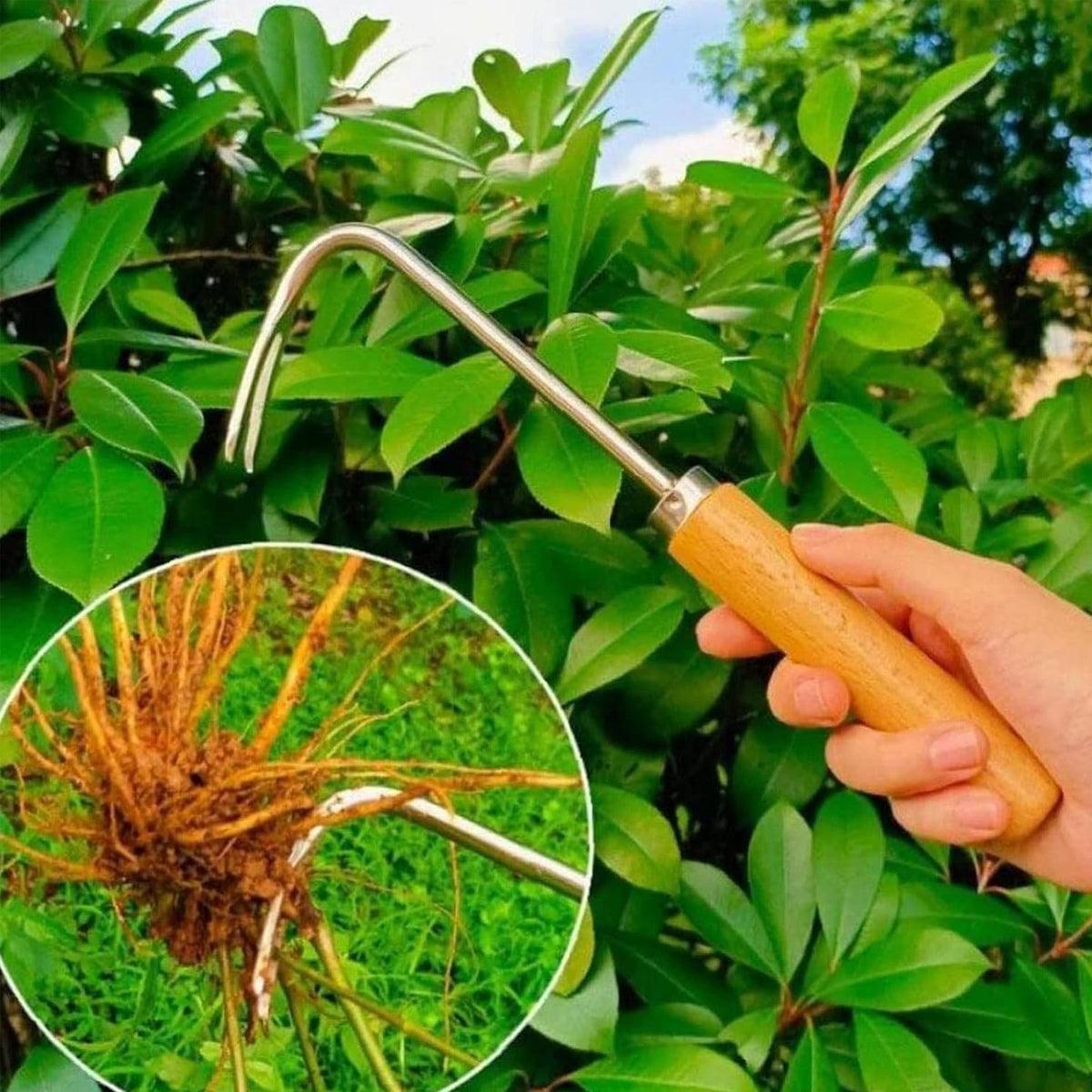 Weeding Hand Tool Forked Hook or L-Shaped Knife Manganese Steel Garden Tool